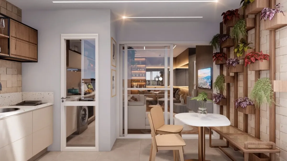 Cozinha da planta de 60 m² do JR São Paulo II — imagem ilustrativa